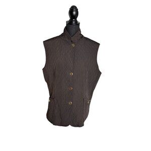 Talbots Women's Chocolate Brown Quilted Vest Size L
